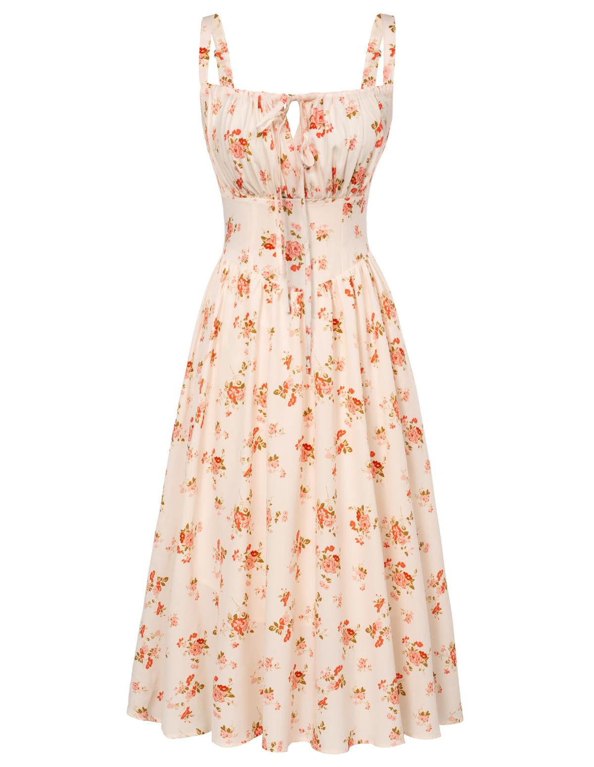 Scarlet Darkness Women's Floral Midi Dress Corset Sundresses 2026 Summer Spring Vacation Milkmaid Dresses