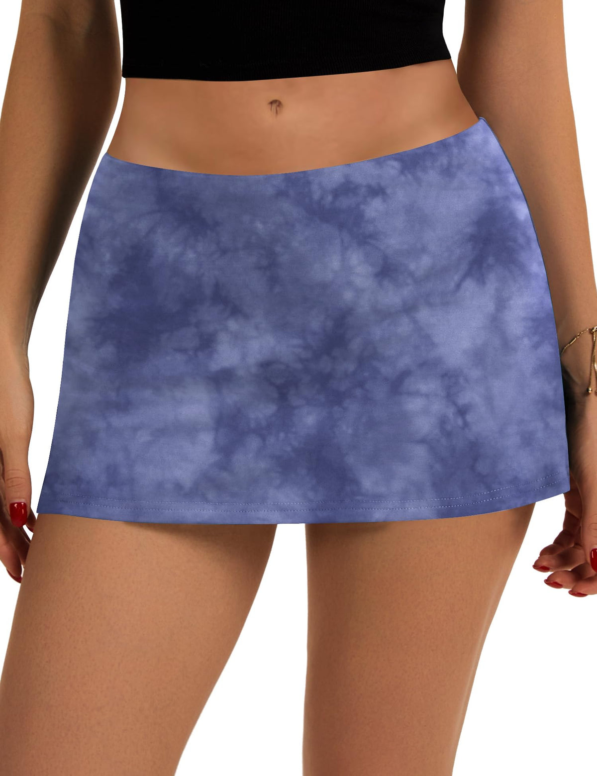 LOMON Women's Low Waist Casual Micro Mini Skirt with Built-in Shorts with Pockets Stretchy Skorts Summer Outfits 2026