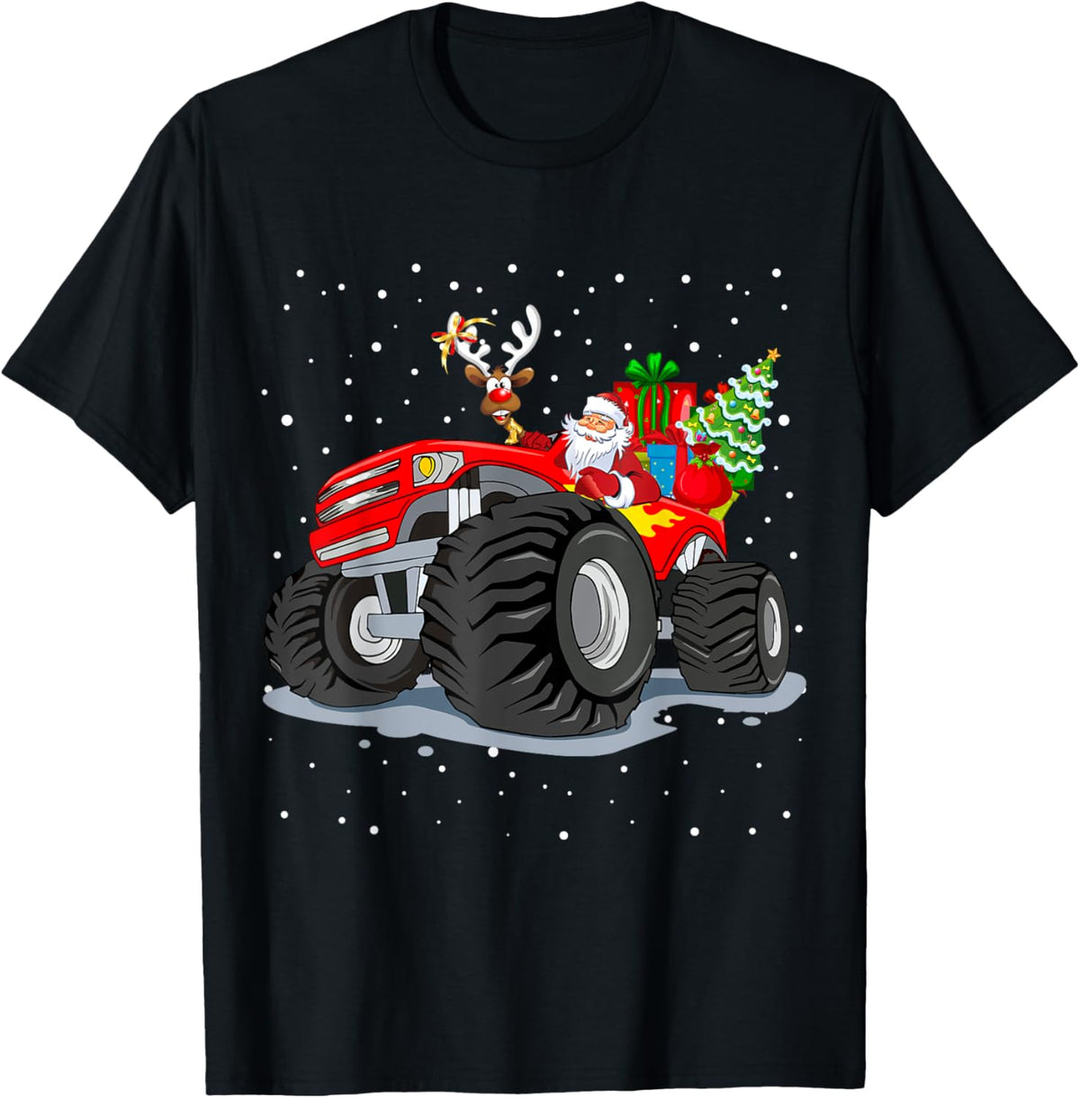 Funny Santa Driving Race Car Reindeer Christmas Tree