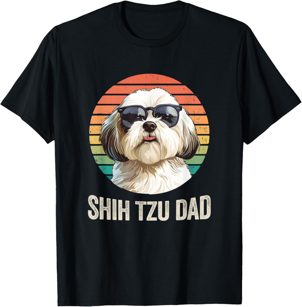 Vintage Shih Tzu Dad Fathers Day For Dog Lover Funny Men Women