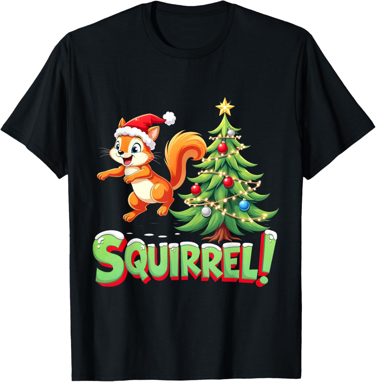 Squirrel! Funny Christmas Xmas Squirrel Merry Christmas