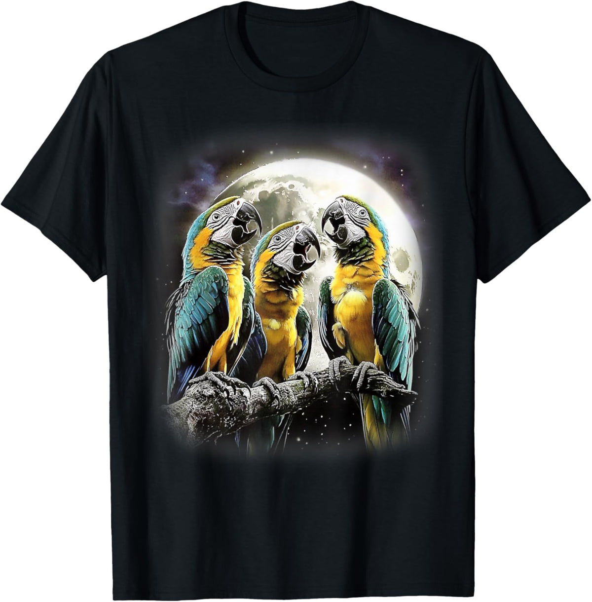 Catumet Parrot Adult , Black, Small, Short Sleeve, Funny Parrot Meme, Humorously Tropical