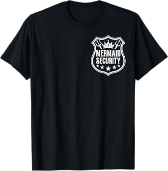 Mermaid Security Birthday Halloween Costume Kids Boys Mens T-Shirt