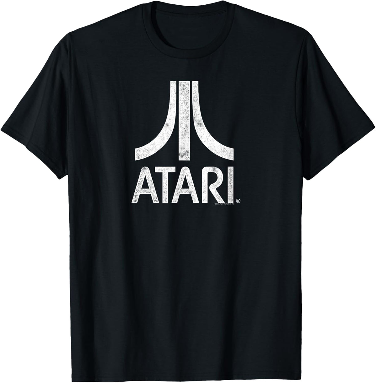 Atari White Distressed Retro Gaming Logo T-Shirt