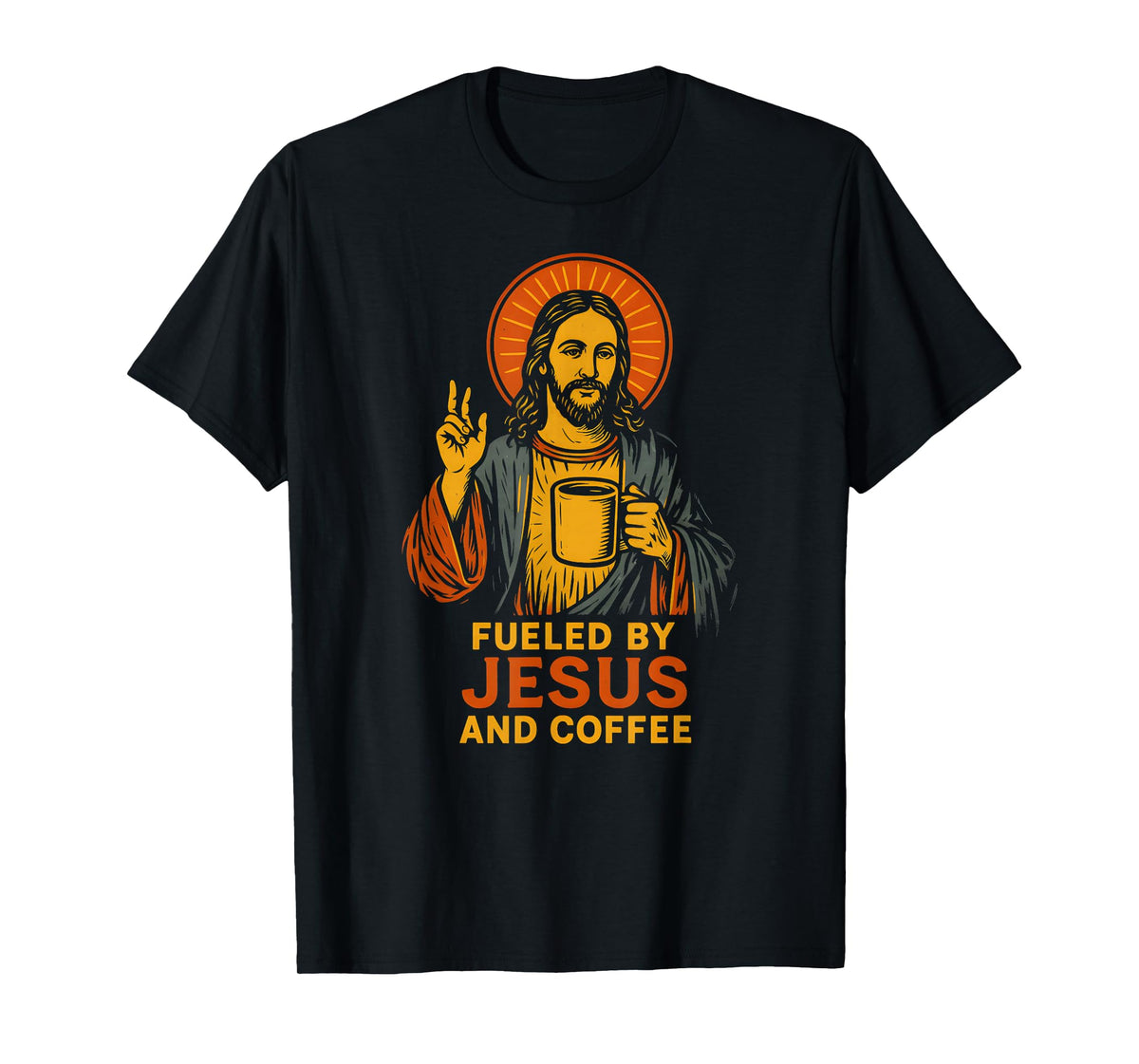 Jesus Coffee Fueled by Fun Womens Christian Faith T-Shirt