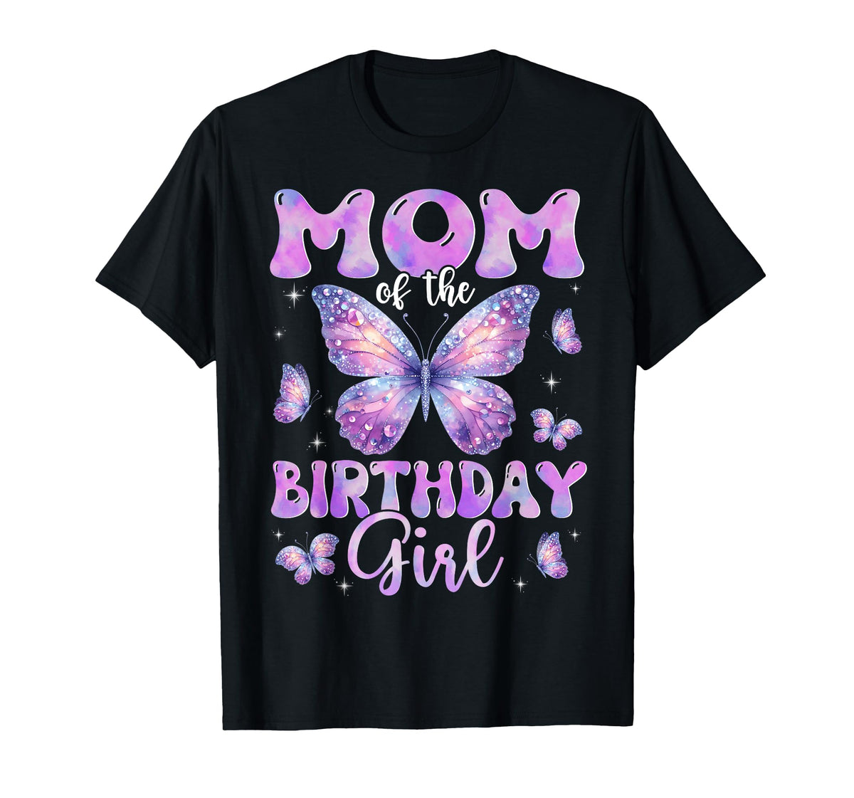Mom Of The Birthday Girl Butterfly Family Matching T-Shirt