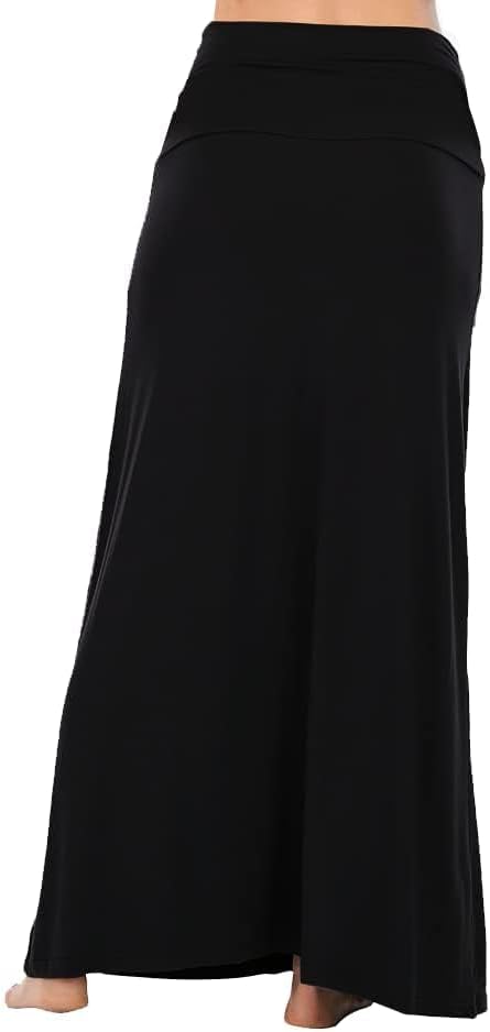 Sweet Hearts Maxi Skirt for Women- Comfy Foldover High Waist Long Flare A-Line Skirt Maxi Dress XS-3X Made in USA