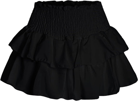 Rbenxia Women's High Waist Ruffle Cute Mini Skirt with Lined, Stretchy Flowy Layered Pleated Casual Beach Mini Short Skirt