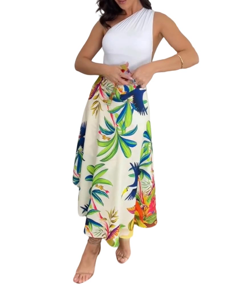 CHICME Women's Tropical Floral Print Summer Wrap Skirt 2026 Brazilian Style Self Tie Boho Beach Resort Skirt for Vacation