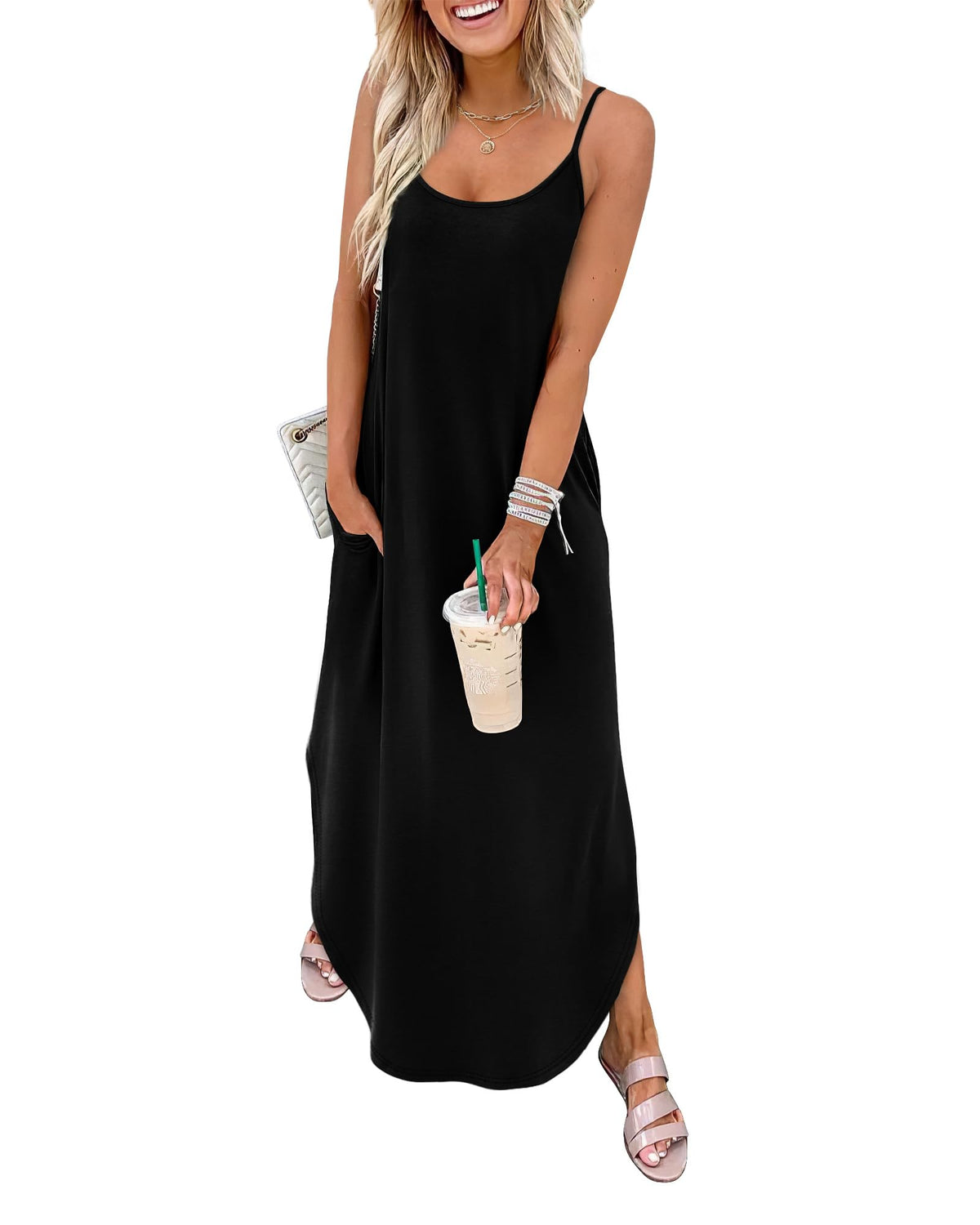WIHOLL Women's Maxi Dresses for Women Casual Long Summer Sun Dresses 2026 Spaghetti Strap Hawaiian Vacation Outfits for Women