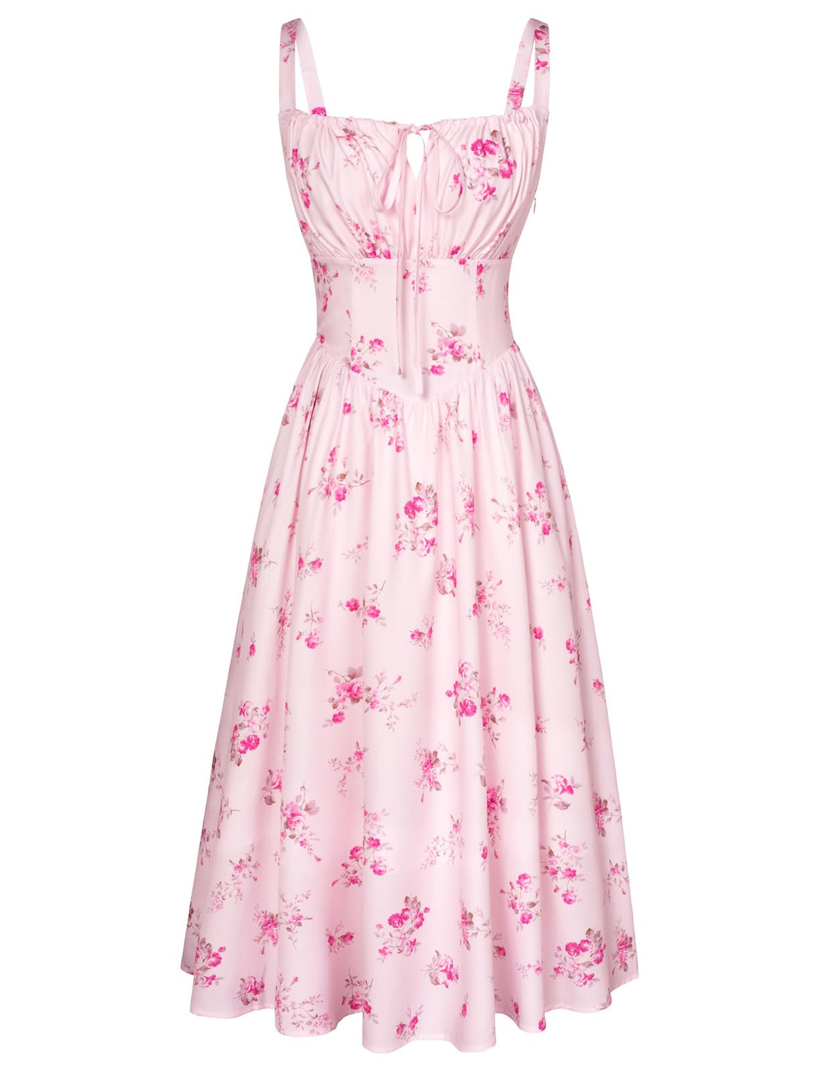Scarlet Darkness Women's Floral Midi Dress Corset Sundresses 2026 Summer Spring Vacation Milkmaid Dresses