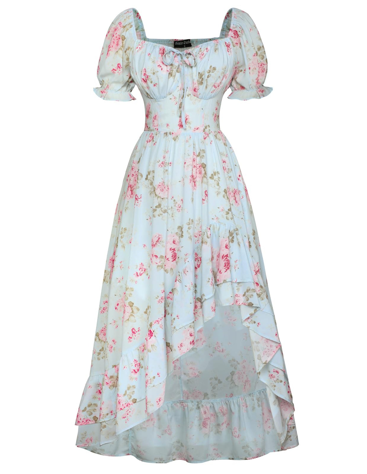 Scarlet Darkness Corset Dresses for Women Summer 2026 Floral Wedding Guest Chiffon Sundress