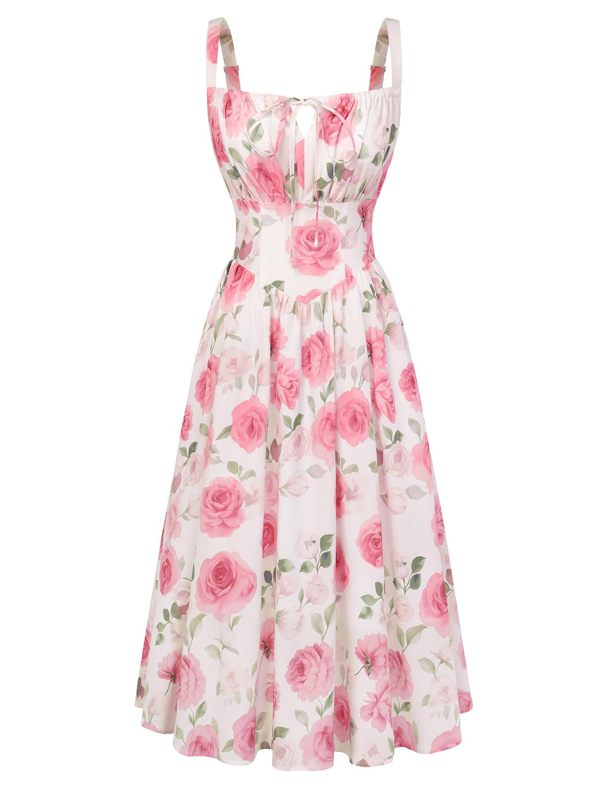Scarlet Darkness Women's Floral Midi Dress Corset Sundresses 2026 Summer Spring Vacation Milkmaid Dresses