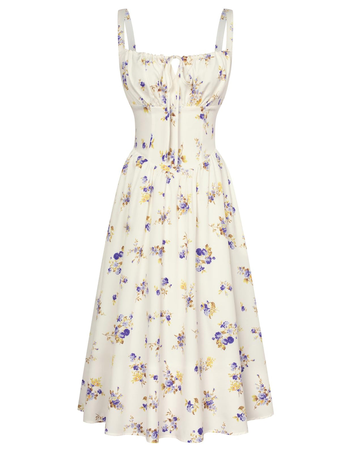 Scarlet Darkness Women's Floral Midi Dress Corset Sundresses 2026 Summer Spring Vacation Milkmaid Dresses