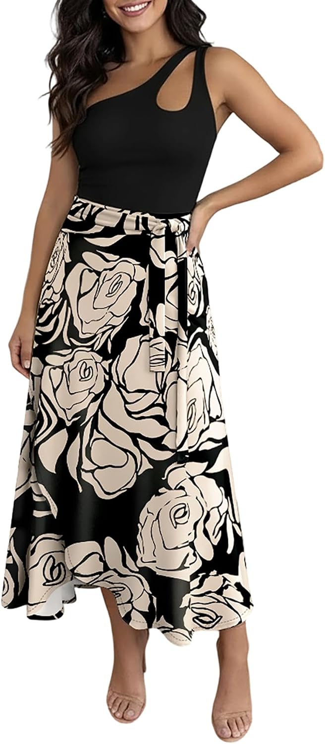 CHICME Women's Tropical Floral Print Summer Wrap Skirt 2026 Brazilian Style Self Tie Boho Beach Resort Skirt for Vacation