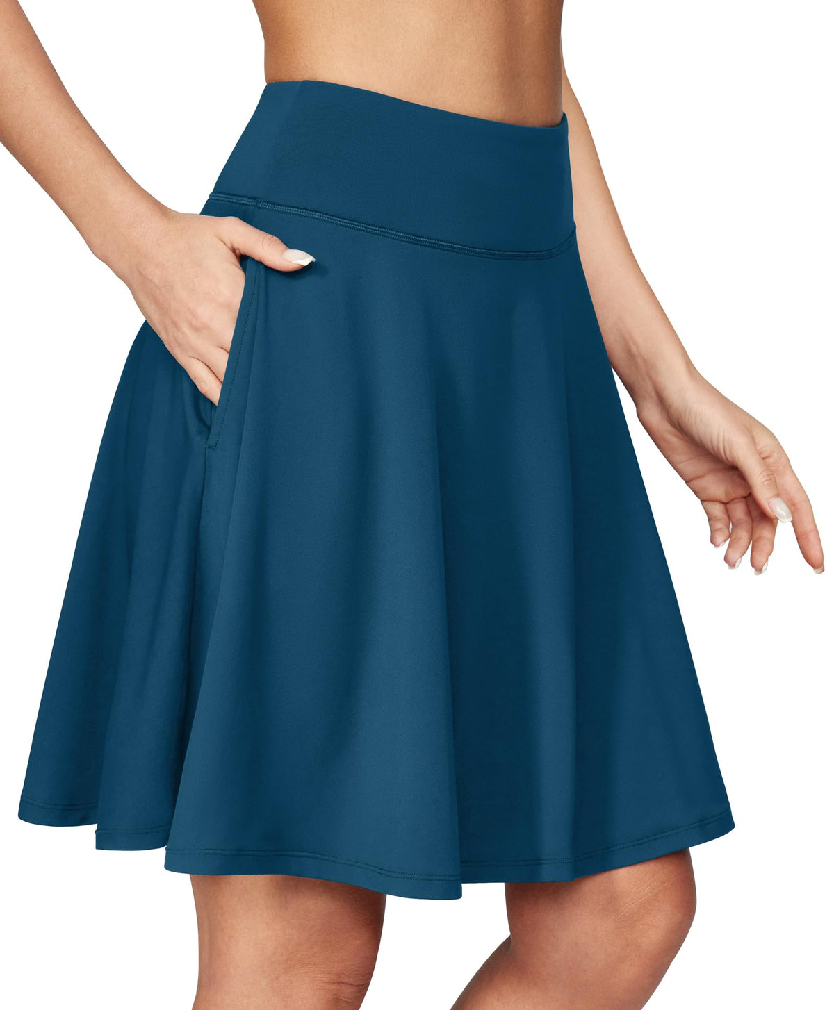 IUGA 20" Knee Length Skorts Skirts for Women with Pockets Tennis Skirt High Waisted Golf Skirts for Women Casual Athletic