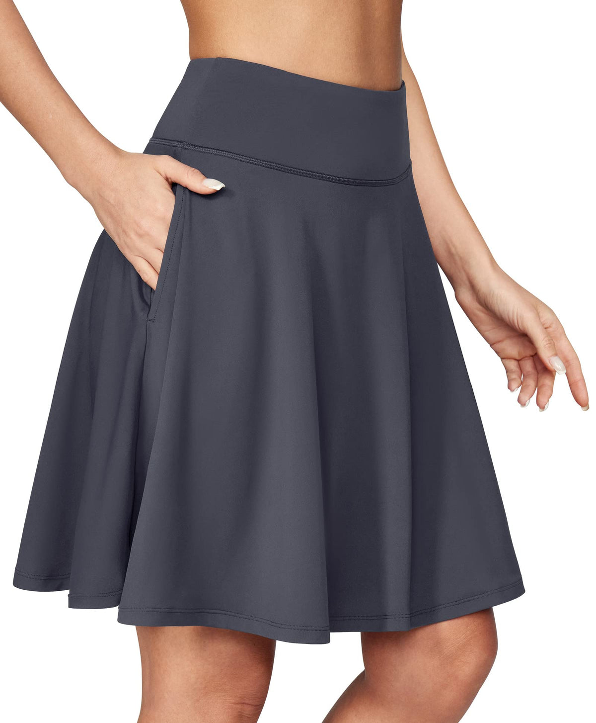 IUGA 20" Knee Length Skorts Skirts for Women with Pockets Tennis Skirt High Waisted Golf Skirts for Women Casual Athletic