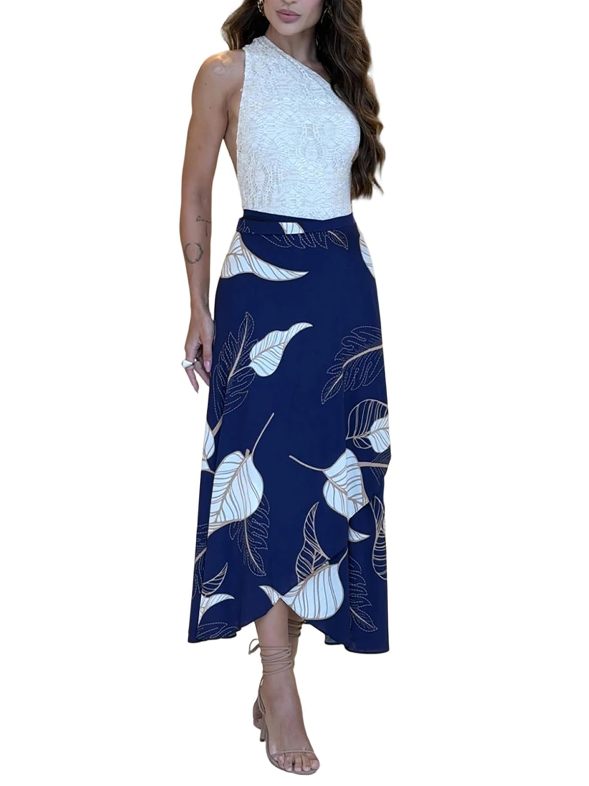 CHICME Women's Tropical Floral Print Summer Wrap Skirt 2026 Brazilian Style Self Tie Boho Beach Resort Skirt for Vacation