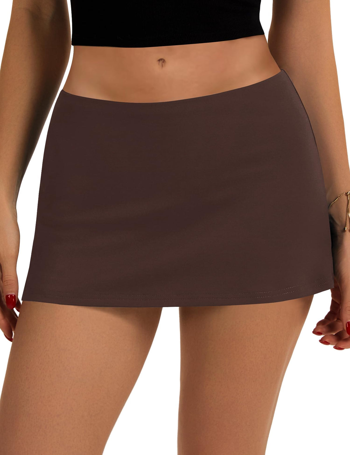 LOMON Women's Low Waist Casual Micro Mini Skirt with Built-in Shorts with Pockets Stretchy Skorts Summer Outfits 2026
