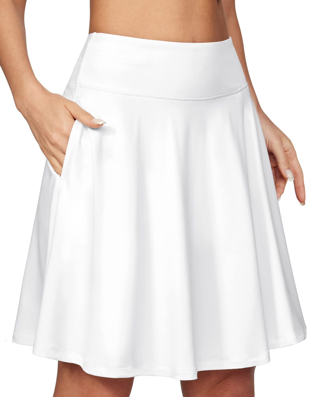 IUGA 20" Knee Length Skorts Skirts for Women with Pockets Tennis Skirt High Waisted Golf Skirts for Women Casual Athletic