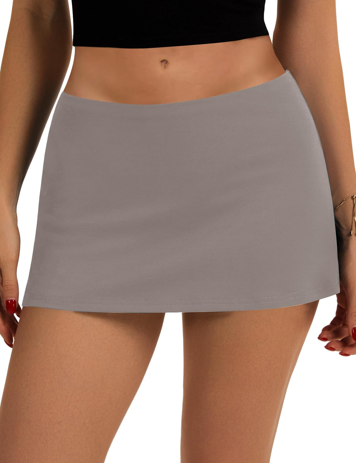LOMON Women's Low Waist Casual Micro Mini Skirt with Built-in Shorts with Pockets Stretchy Skorts Summer Outfits 2026