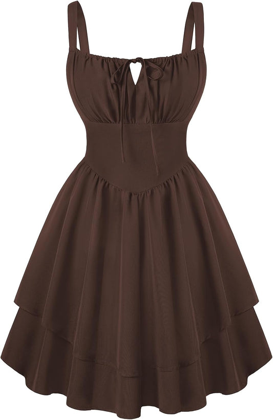 Scarlet Darkness Corset Mini Dress for Women Teens 2026 Summer Ruffle Sundress Graduation Homecoming Dresses