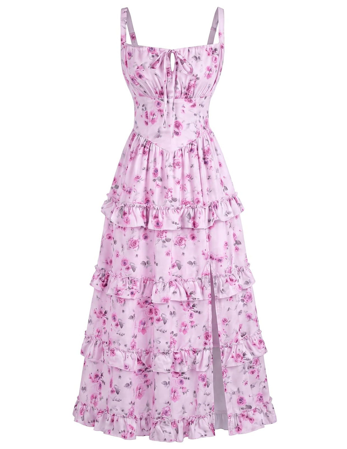 Scarlet Darkness Women's Floral Corset Dress 2026 Summer Spring Wedding Guest Dresses Flowy Sundress with Pockets
