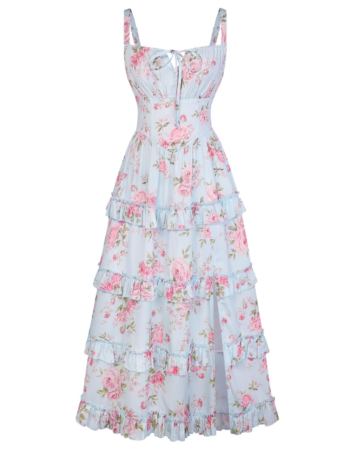 Scarlet Darkness Women's Floral Corset Dress 2026 Summer Spring Wedding Guest Dresses Flowy Sundress with Pockets