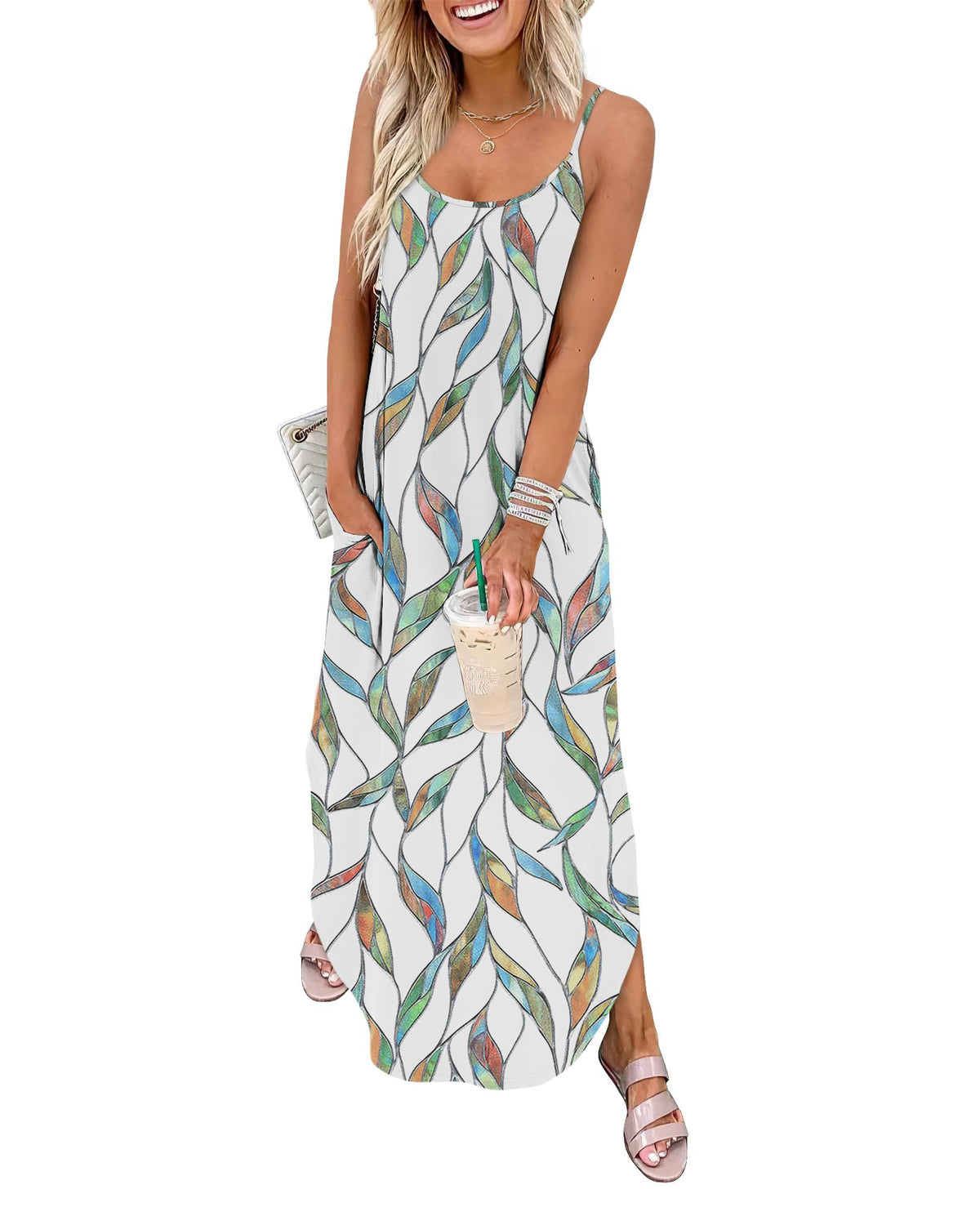 WIHOLL Women's Maxi Dresses for Women Casual Long Summer Sun Dresses 2026 Spaghetti Strap Hawaiian Vacation Outfits for Women