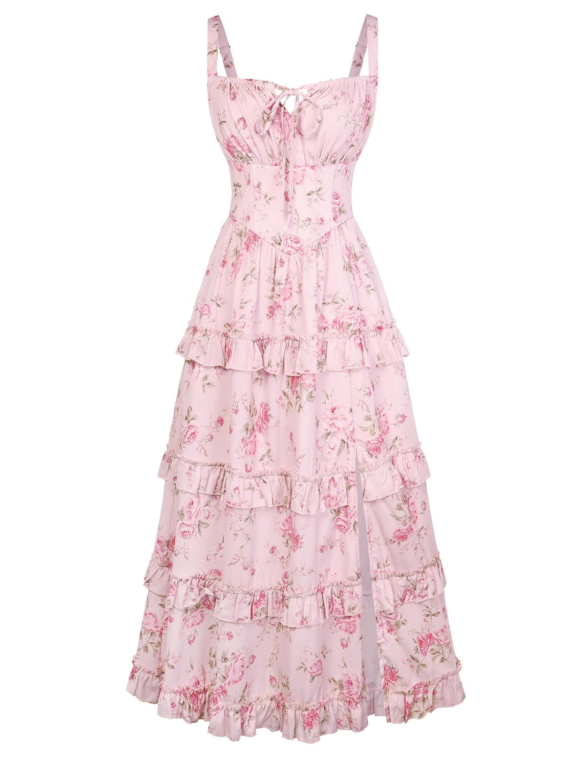 Scarlet Darkness Women's Floral Corset Dress 2026 Summer Spring Wedding Guest Dresses Flowy Sundress with Pockets
