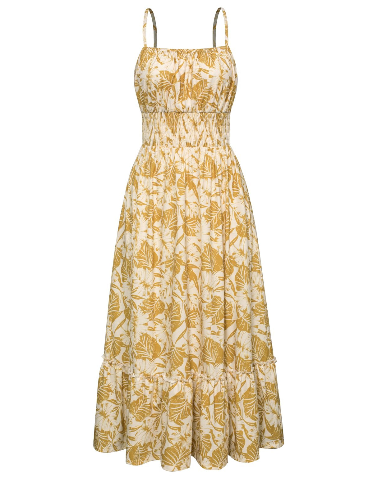 GRACE KARIN Summer Dresses for Women 2026 Vacation,Smocked Floral Maxi Dress,Boho Beach Sundress with Pocket Fashion Clothing