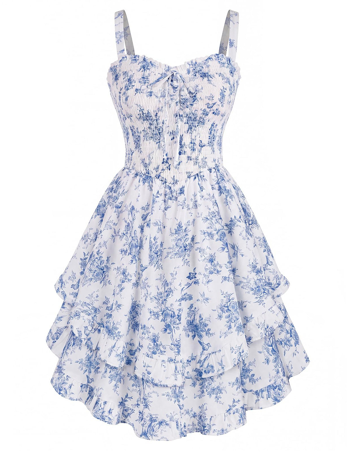 Scarlet Darkness Smocked Floral Sundresses for Women Teens 2026 Summer Flowy Ruffle Mini Dress