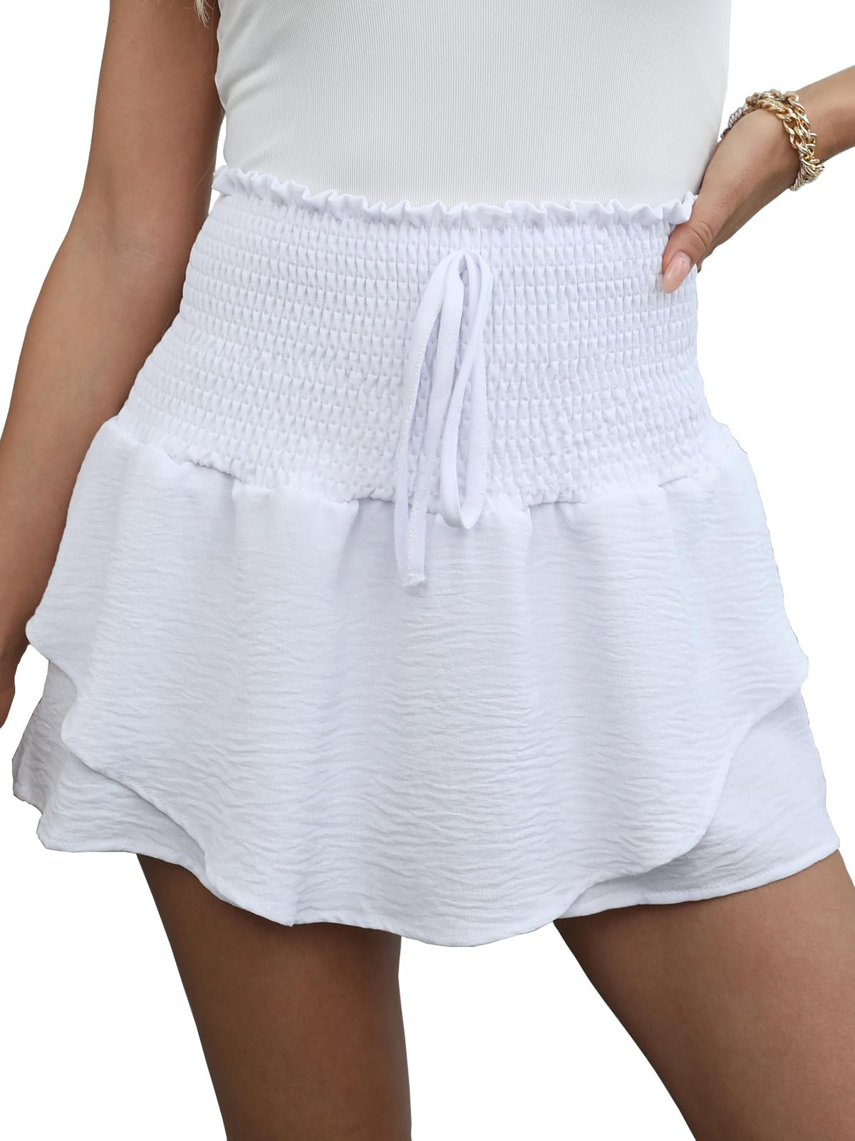 Floral Skorts for Woman Ruffle Mini Skirt with Shorts Underneath Causal Summer Boho Outfits