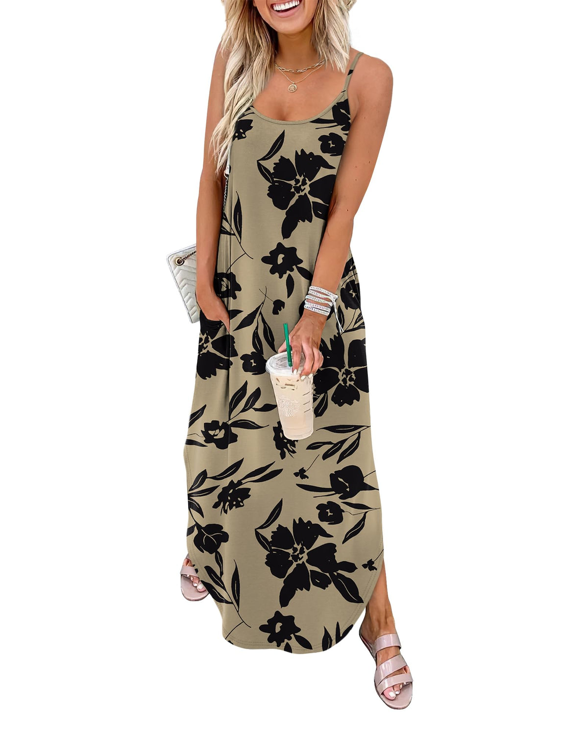 WIHOLL Women's Maxi Dresses for Women Casual Long Summer Sun Dresses 2026 Spaghetti Strap Hawaiian Vacation Outfits for Women