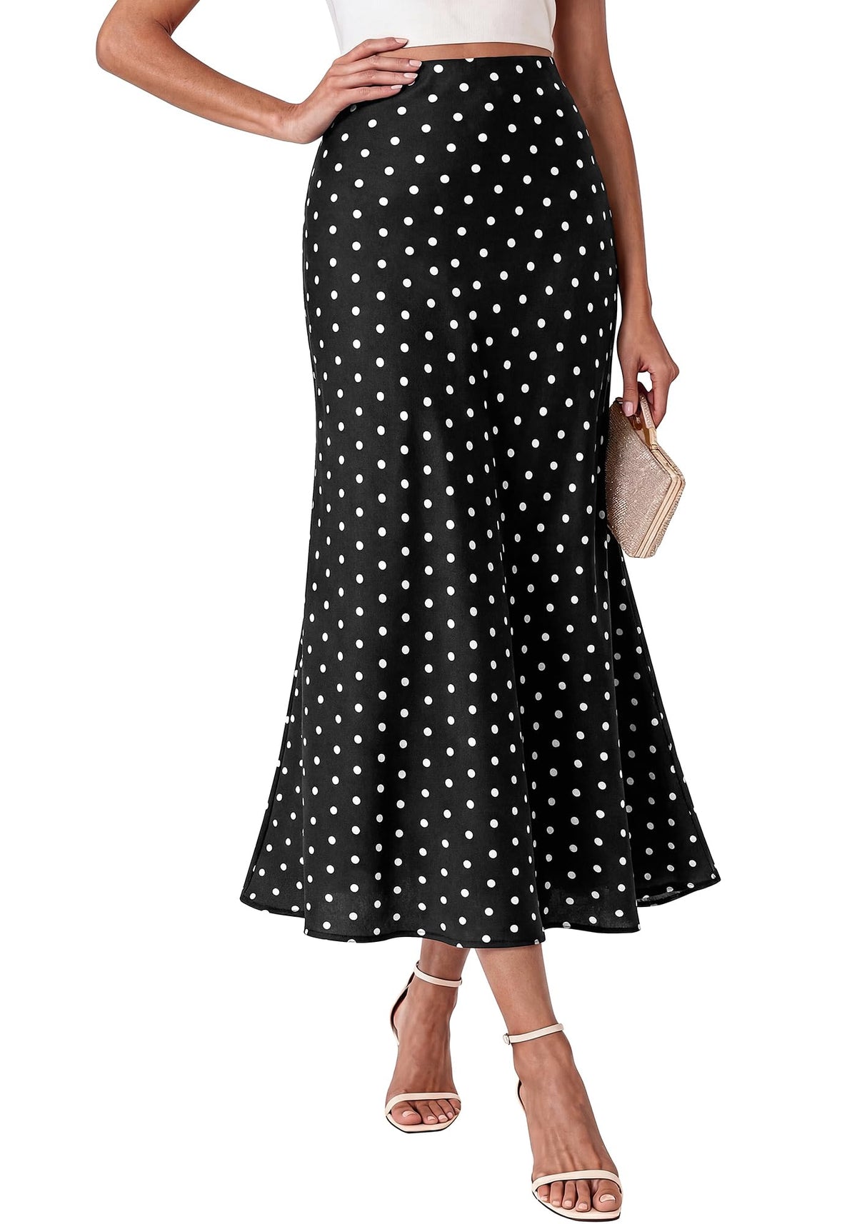 BTFBM Midi Skirts for Women 2026 Summer Spring Lightweight A Line High Waisted Wedding Guest Party Silk Long Skirt