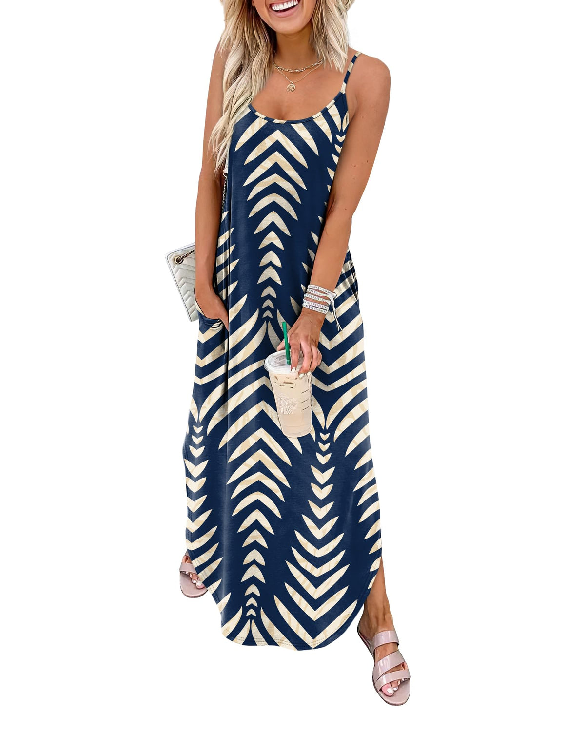 WIHOLL Women's Maxi Dresses for Women Casual Long Summer Sun Dresses 2026 Spaghetti Strap Hawaiian Vacation Outfits for Women
