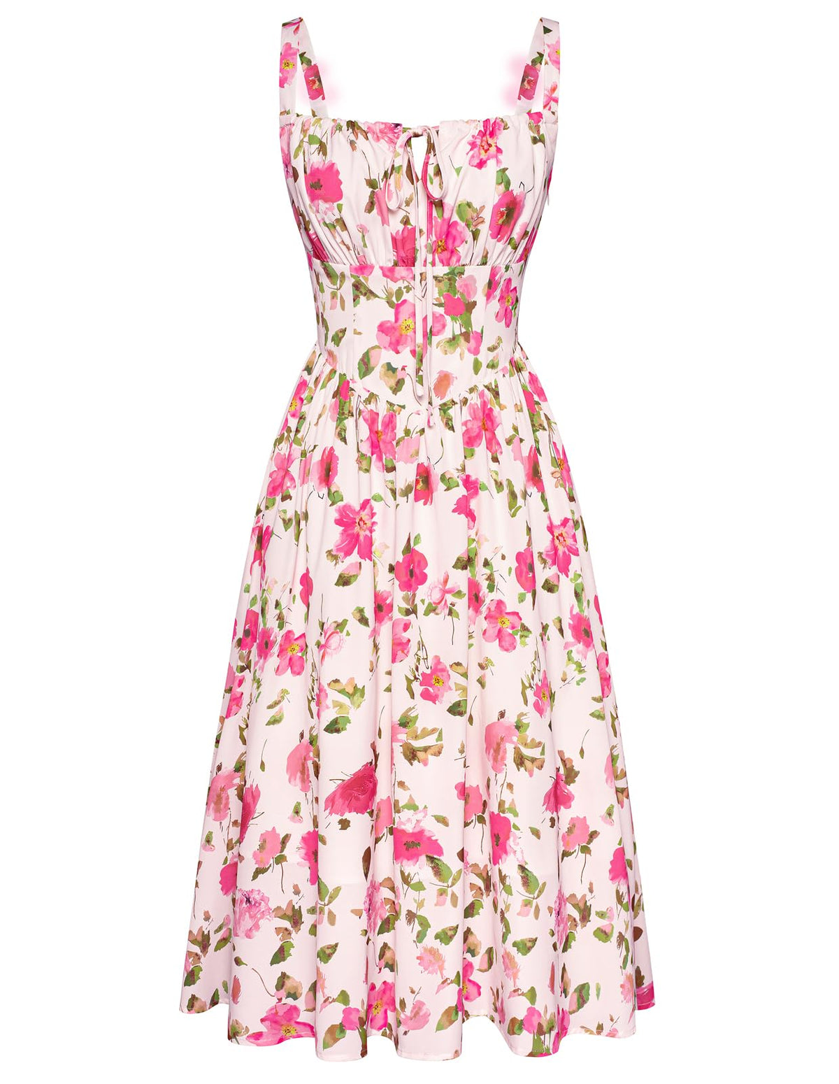 Scarlet Darkness Women's Floral Midi Dress Corset Sundresses 2026 Summer Spring Vacation Milkmaid Dresses