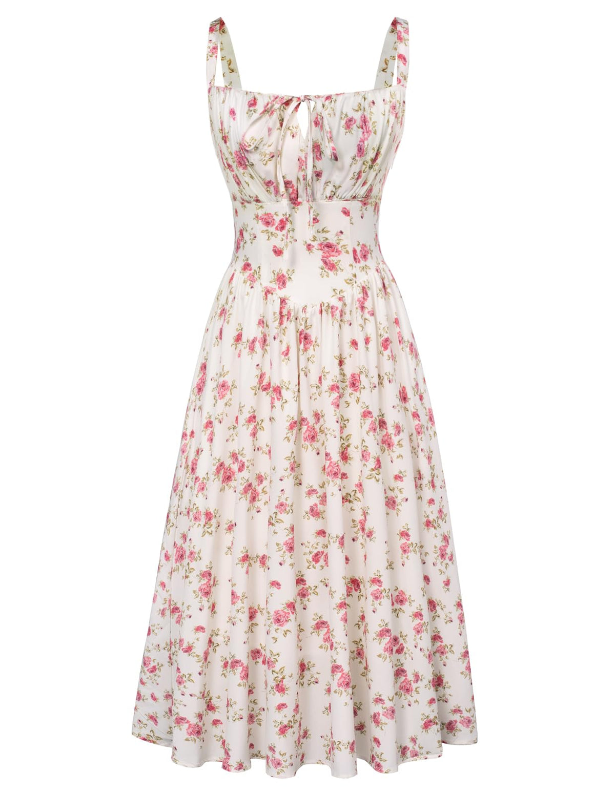 Scarlet Darkness Women's Floral Midi Dress Corset Sundresses 2026 Summer Spring Vacation Milkmaid Dresses