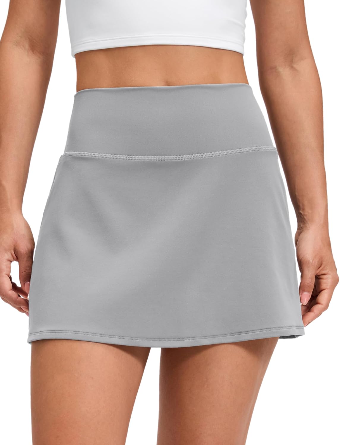 CRZ YOGA Butterluxe High Waisted Tennis Skirts for Women - Mini Lined A Line Golf Casual Skort with Inner Pockets