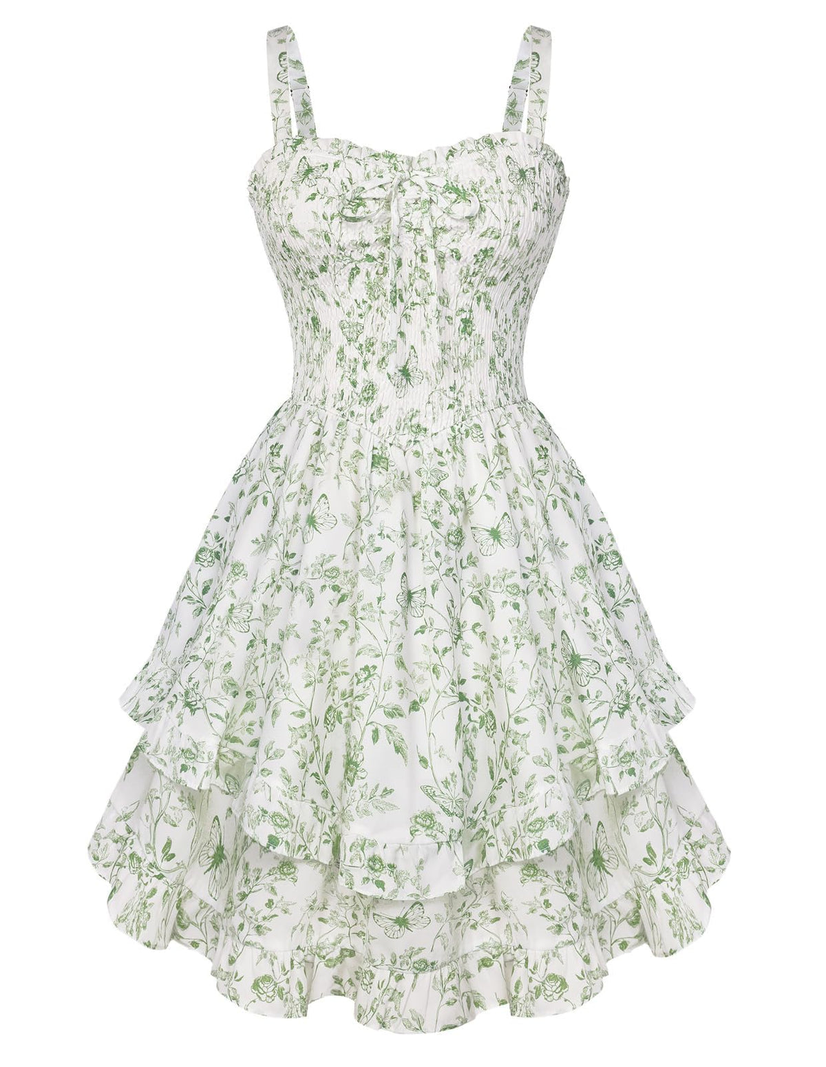 Scarlet Darkness Smocked Floral Sundresses for Women Teens 2026 Summer Flowy Ruffle Mini Dress