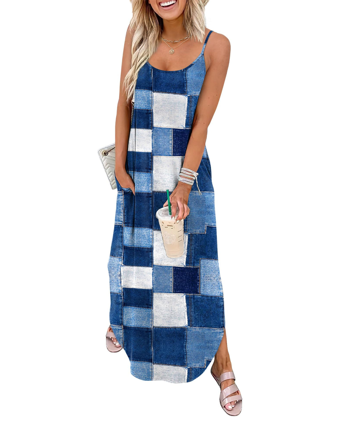 WIHOLL Women's Maxi Dresses for Women Casual Long Summer Sun Dresses 2026 Spaghetti Strap Hawaiian Vacation Outfits for Women