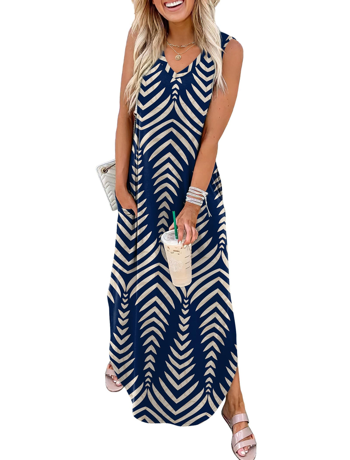 Sampeel Summer Dresses Maxi Dress Vacation Beach Sundresses 2025 with Pockets
