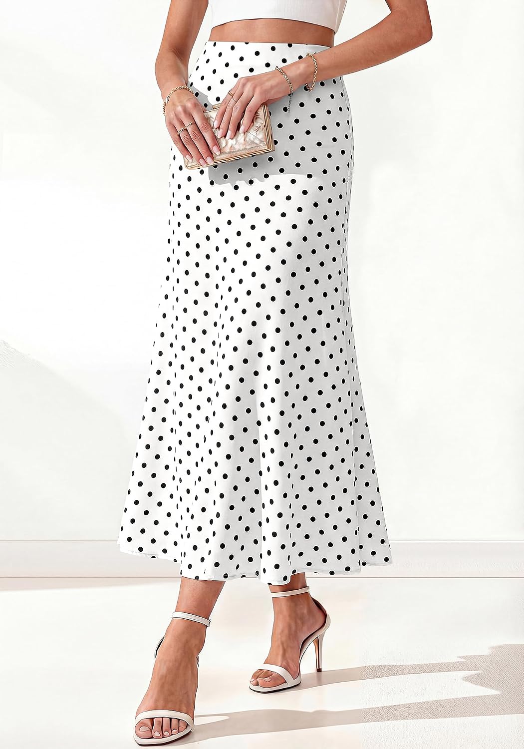 BTFBM Midi Skirts for Women 2026 Summer Spring Lightweight A Line High Waisted Wedding Guest Party Silk Long Skirt