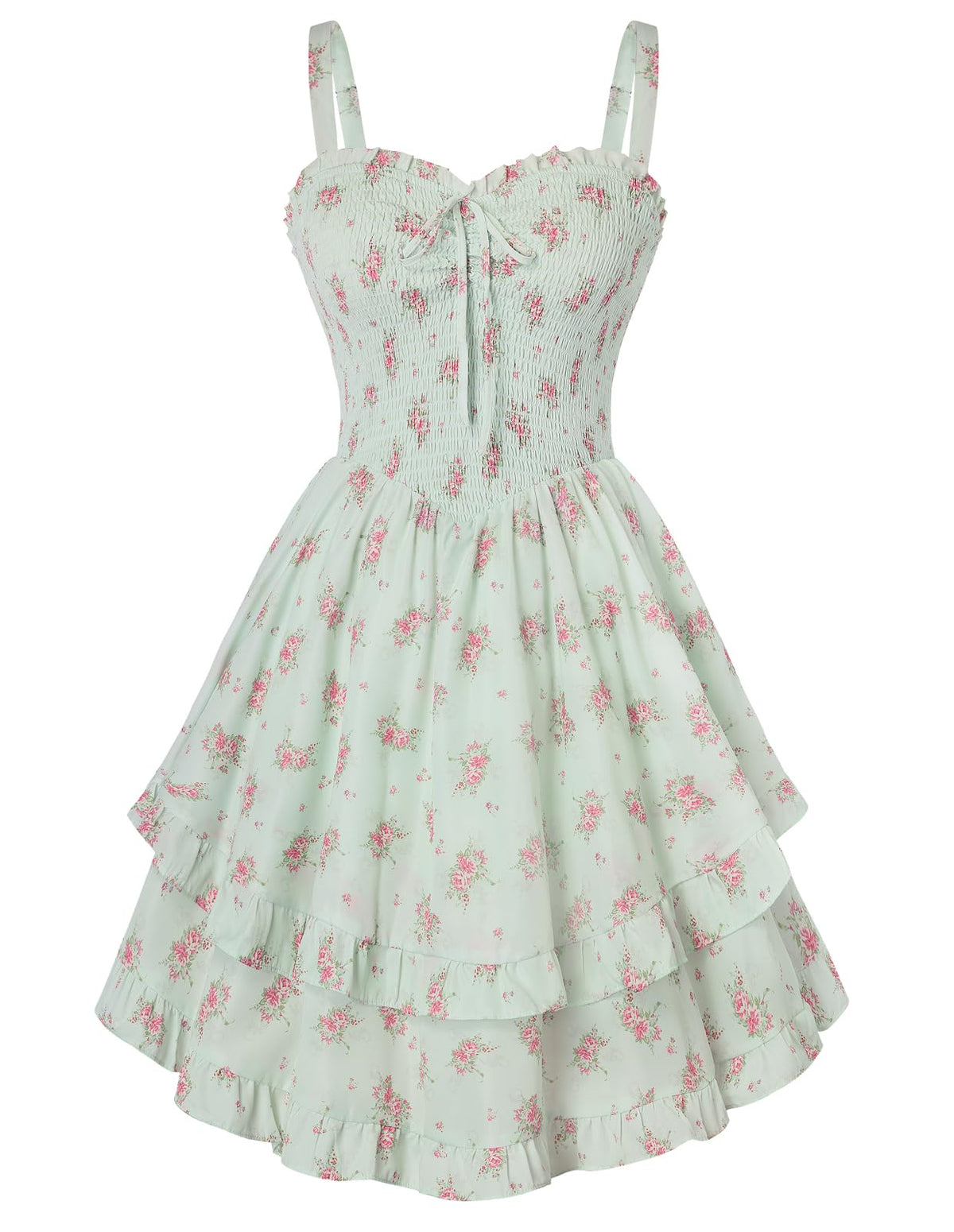 Scarlet Darkness Smocked Floral Sundresses for Women Teens 2026 Summer Flowy Ruffle Mini Dress