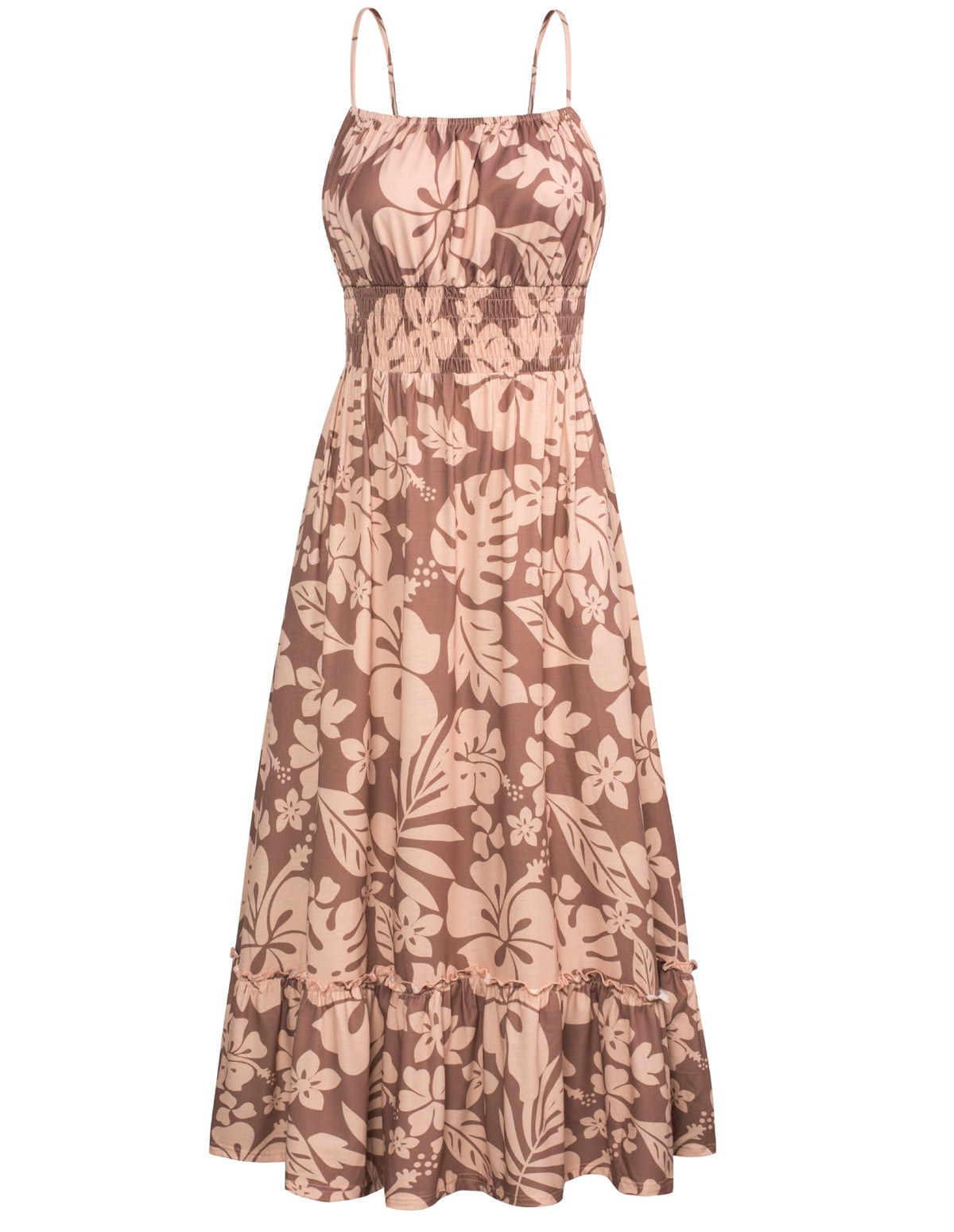 GRACE KARIN Summer Dresses for Women 2026 Vacation,Smocked Floral Maxi Dress,Boho Beach Sundress with Pocket Fashion Clothing