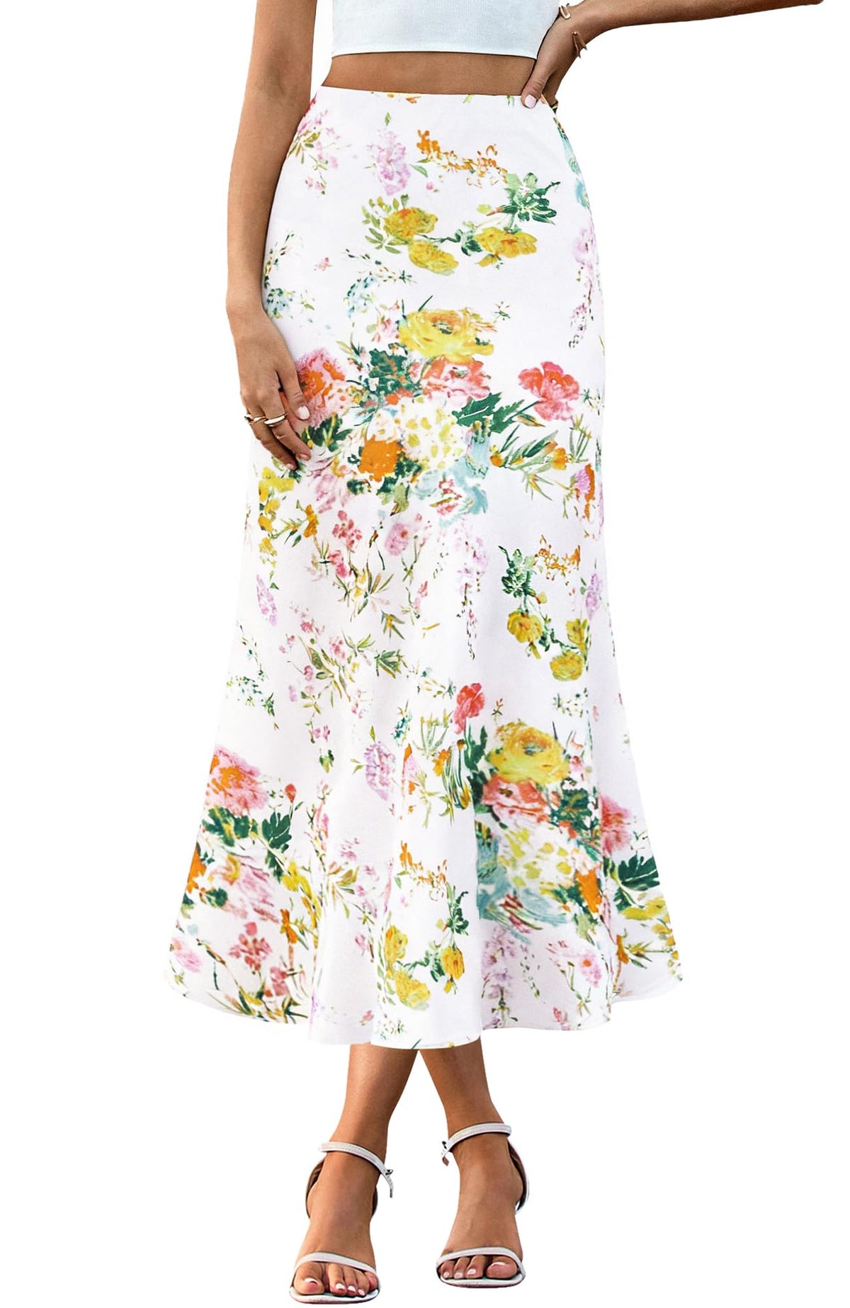 BTFBM Satin Skirts for Women Trendy Spring Summer 2026 High Waisted Leopard Print Cocktail Wedding Long Silk Midi Skirt