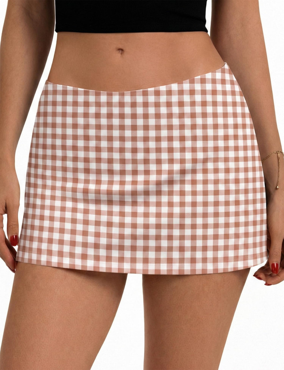 LOMON Women's Low Waist Casual Micro Mini Skirt with Built-in Shorts with Pockets Stretchy Skorts Summer Outfits 2026