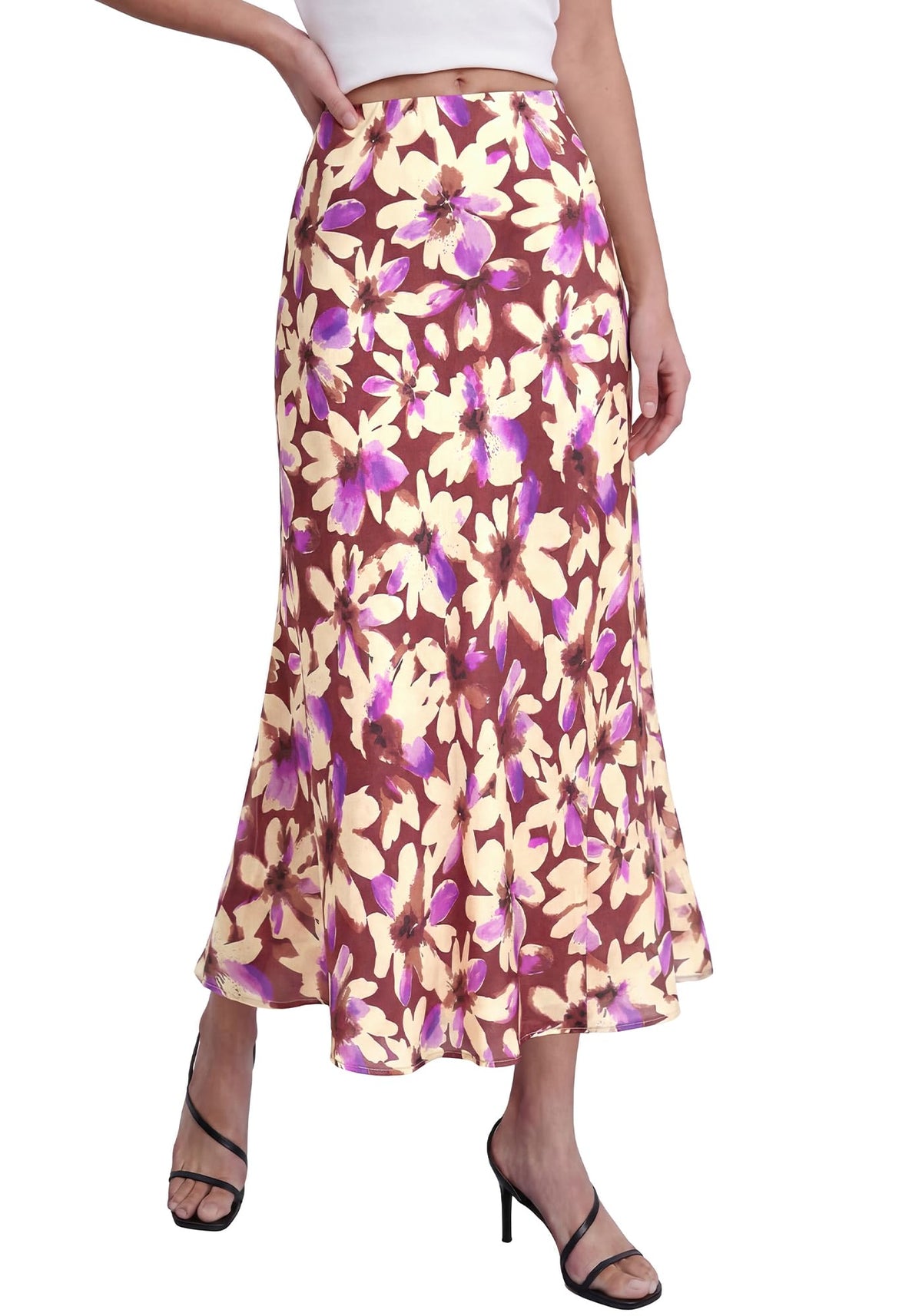 BTFBM Satin Skirts for Women Trendy Spring Summer 2026 High Waisted Leopard Print Cocktail Wedding Long Silk Midi Skirt