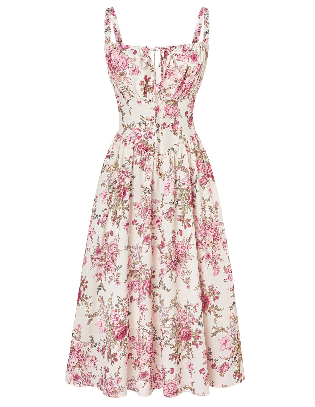 Scarlet Darkness Women's Floral Midi Dress Corset Sundresses 2026 Summer Spring Vacation Milkmaid Dresses