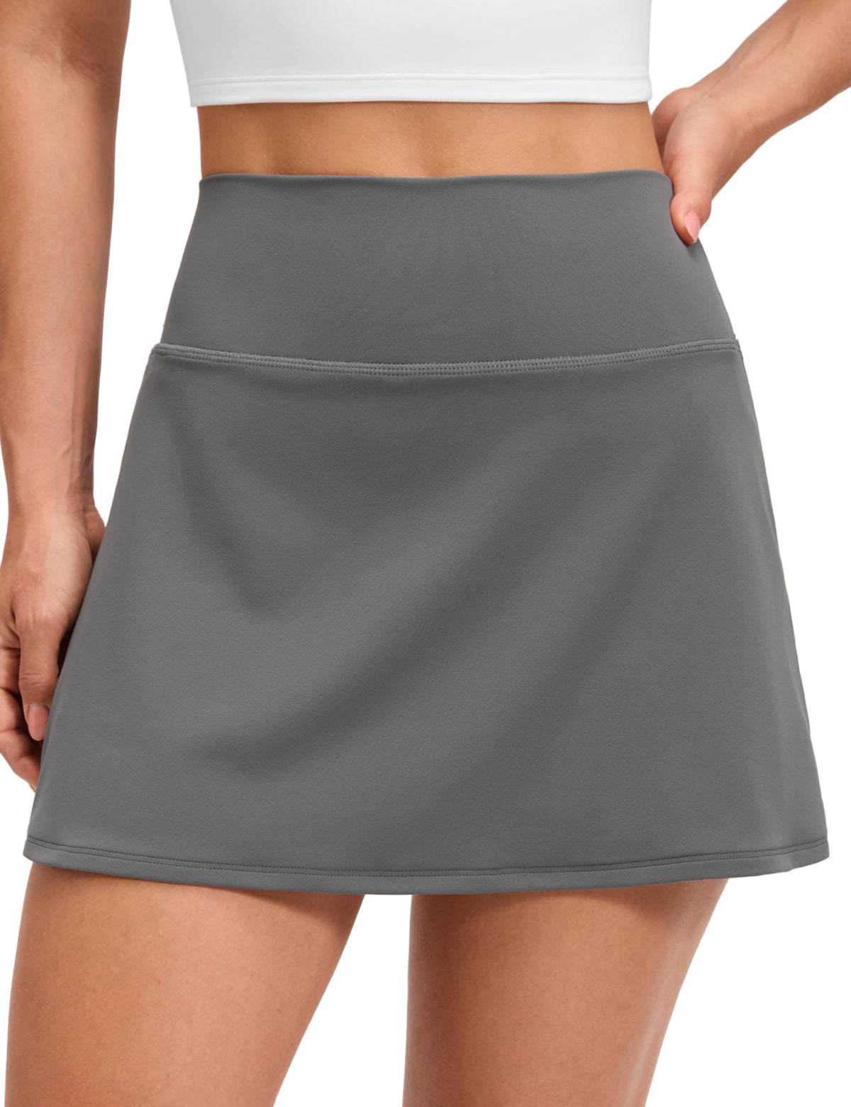 CRZ YOGA Butterluxe High Waisted Tennis Skirts for Women - Mini Lined A Line Golf Casual Skort with Inner Pockets